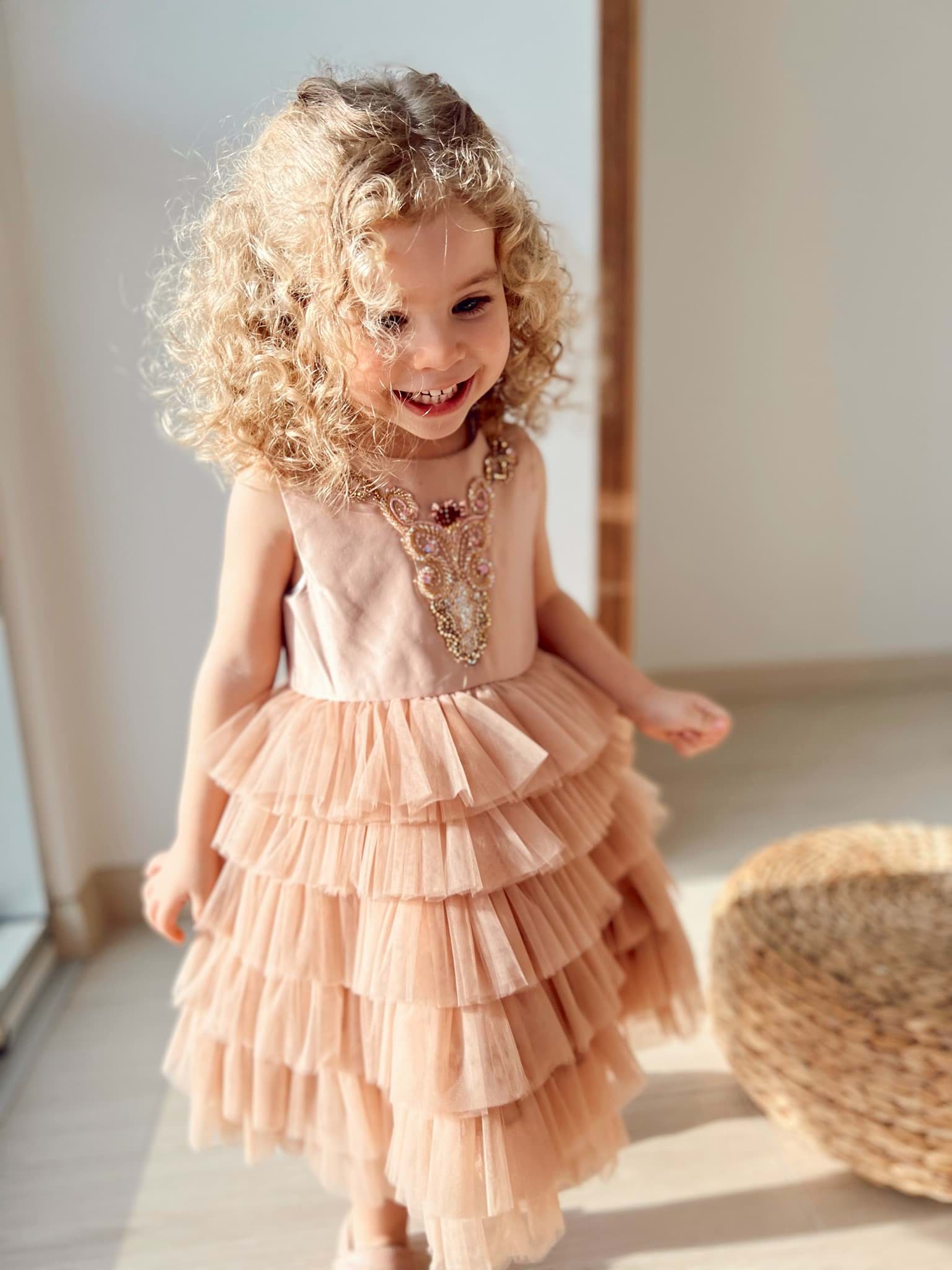 Picture of RUFFLE TUTU DRESS WITH HANDMADE EMBROIDERY